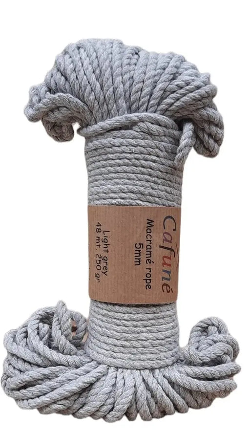 Cafuné Macramé Rope 5mm Light Grey - DecoDeb