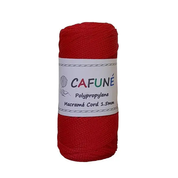 Cafuné Polypropylene Macramé Cord 1.5m Red Cafuné