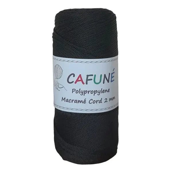 Cafuné Polypropylene Macramé Cord 2mm Black Cafuné