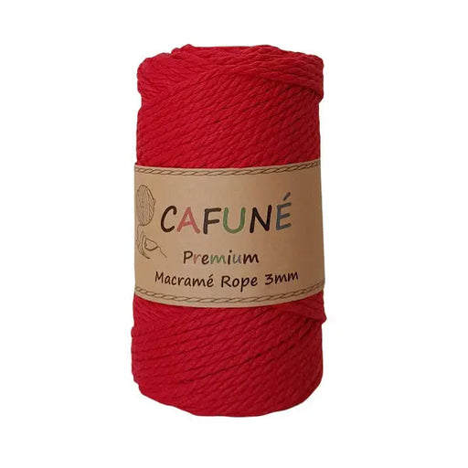 Cafuné Premium Macramé Rope 3 Mm-3 Ply-Red Cafuné