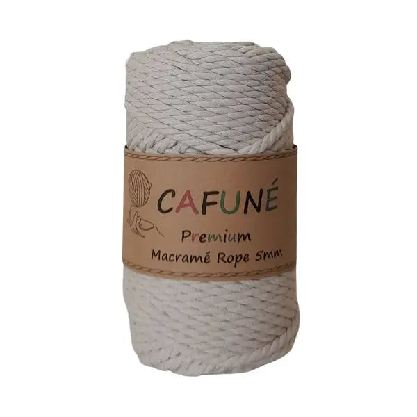 Cafuné Premium Macramé Rope 5mm-3Ply Beige Cafuné