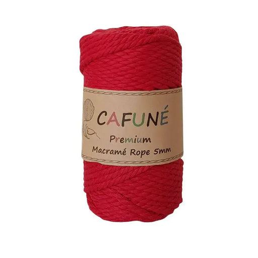 Cafuné Premium Macramé Rope 5mm-3Ply Red Cafuné