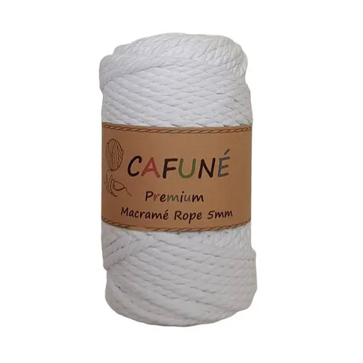 Cafuné Premium Macramé Rope 5mm-3Ply White Cafuné