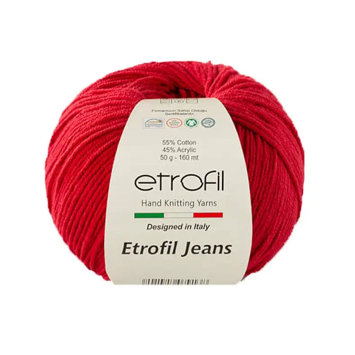 Etrofil Jeans Yarn No 14 Red - DecoDeb