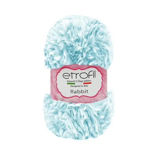 Etrofil Rabbit Furry Yarn Baby Blue - White No 70552 Etrofil
