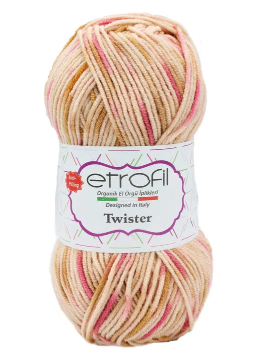 Etrofil Twister Anti Pillling Acryl Yarn Dusty Rose - Pink - Dark grey No.226 DecoDeb