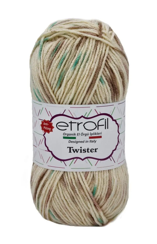 Etrofil Twister Anti Pillling Acryl Yarn Ecru Mint Lavender DecoDeb
