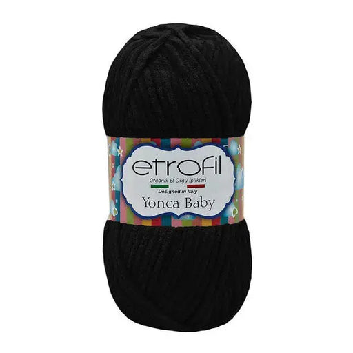 Etrofil Yonca Baby Velvet Yarn Black No 70092 - DecoDeb