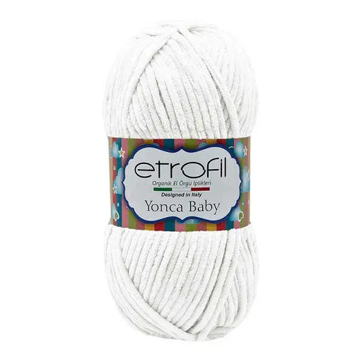 Etrofil Yonca Baby Velvet Yarn White No 70136 Etrofil