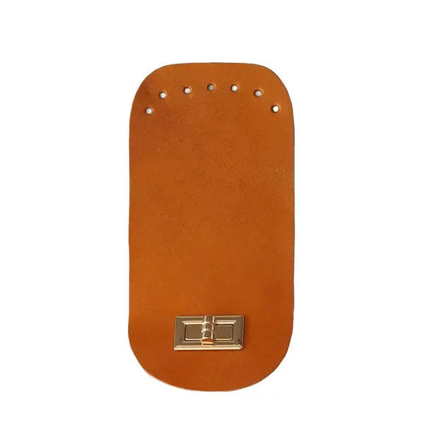 Leather Bag Flap Cover With Buckle -18x9cm- Orange Cafuné