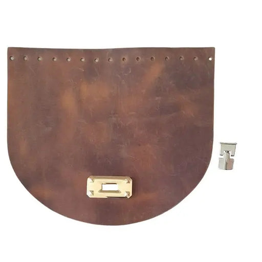 Leather Bag Flap Cover With Buckle - 22x19cm-Antique Brown Cafuné