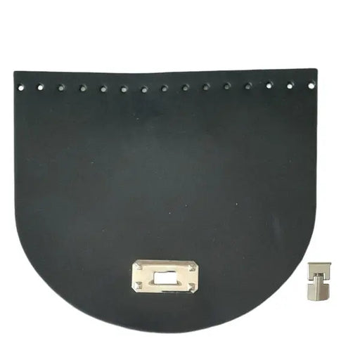Leather Bag Flap Cover With Buckle - 22x19cm-Black Cafuné