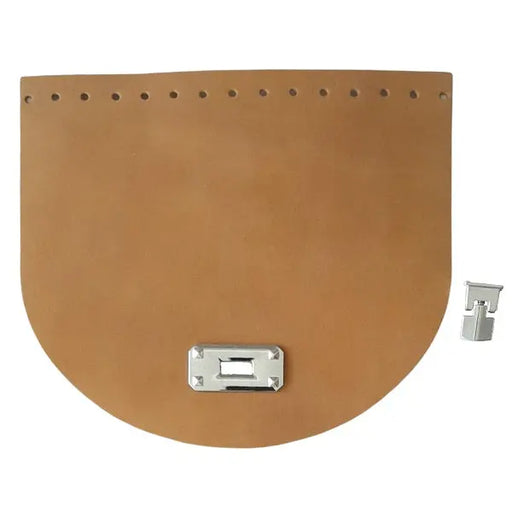 Leather Bag Flap Cover With Buckle - 22x19cm-Camel Cafuné