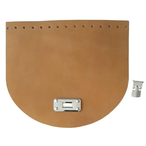 Leather Bag Flap Cover With Buckle - 22x19cm-Camel Cafuné