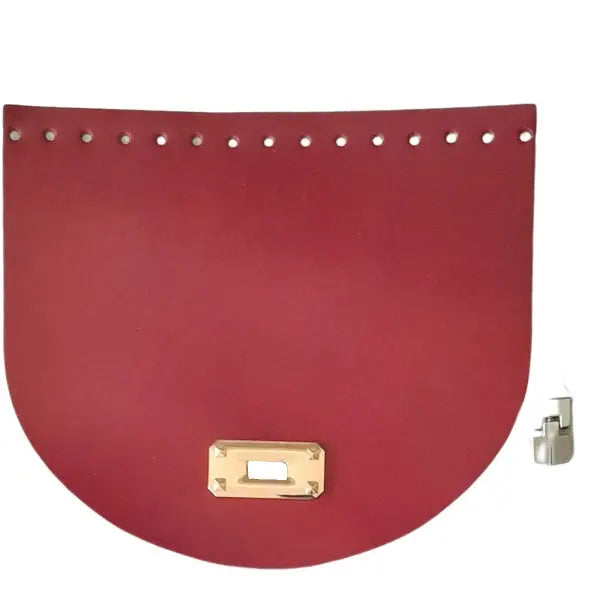 Leather Bag Flap Cover With Buckle - 22x19cm-Red Cafuné