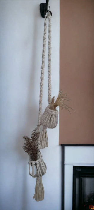 Macramé Flower Hanger DIY Kit for 2 vases, 100cm - DecoDeb