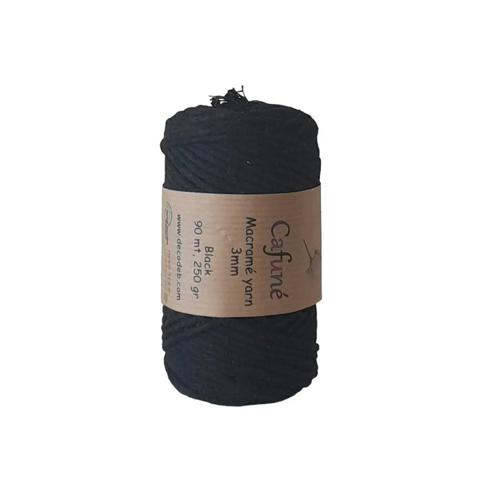 Macramé Yarn 3mm Black Cafuné