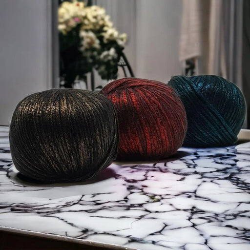 Moonshine metalic yarn, soft braided at DecoDeb