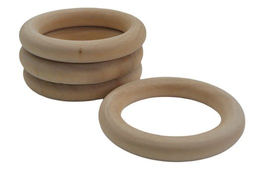 Natural Wooden Rings 4cm DecoDeb