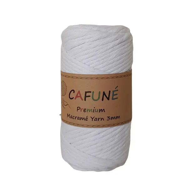 Premium Macramé Yarn 3mm White Cafuné