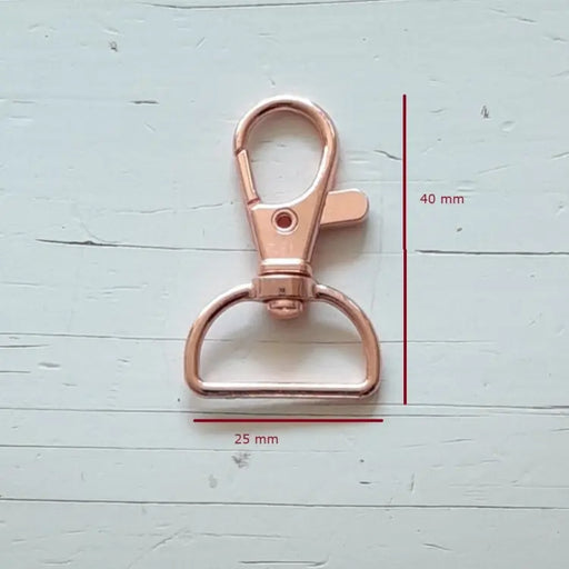 Snap hook for key chain Rose Gold 40x25mm - DecoDeb