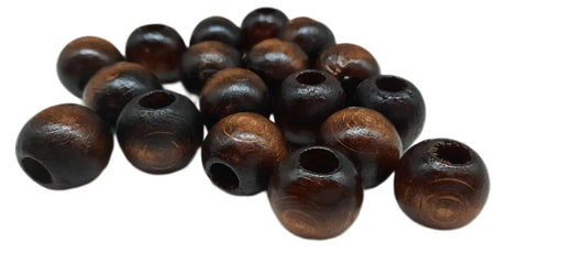 Wooden Beads Dark brown 18mm - DecoDeb