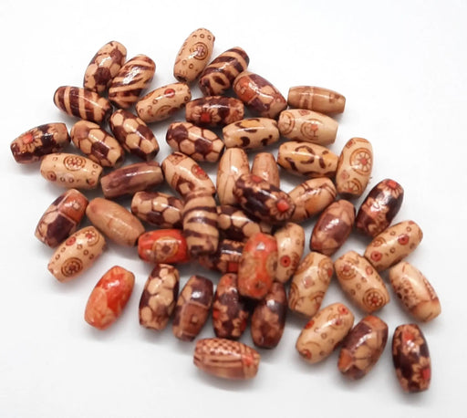 Wooden Beads Printed Oval 14mm - DecoDeb
