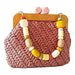 Wooden purse frame yellow Cafuné